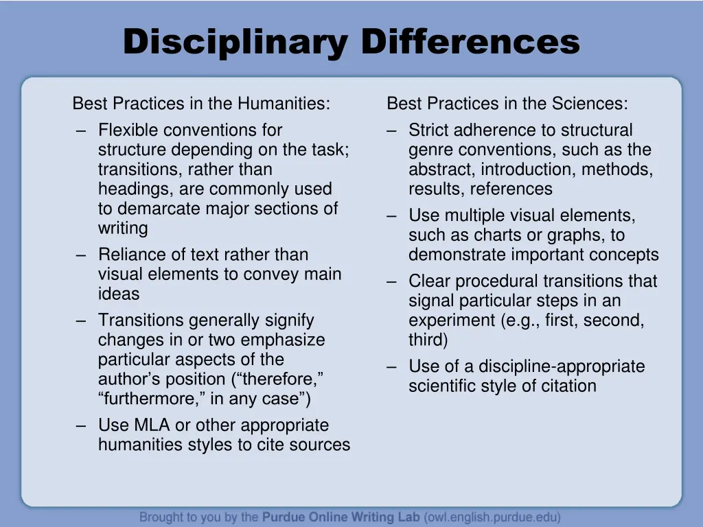 disciplinary differences