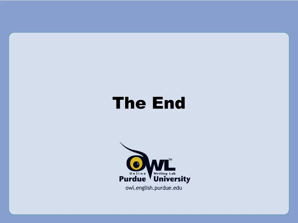 the end