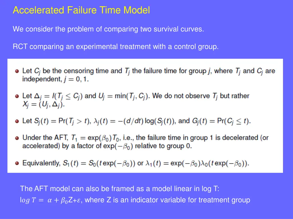 accelerated failure time model