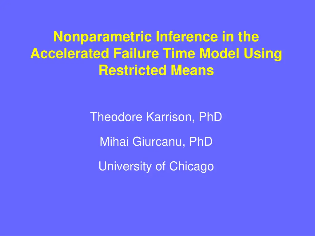 nonparametric inference in the accelerated