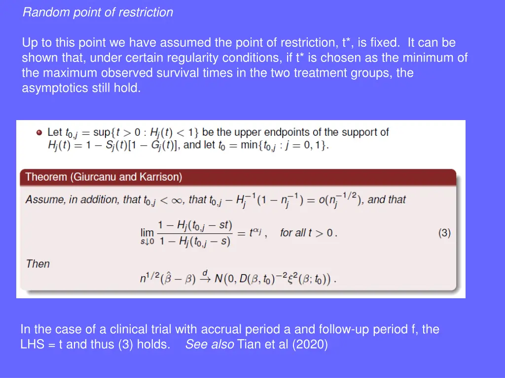 random point of restriction
