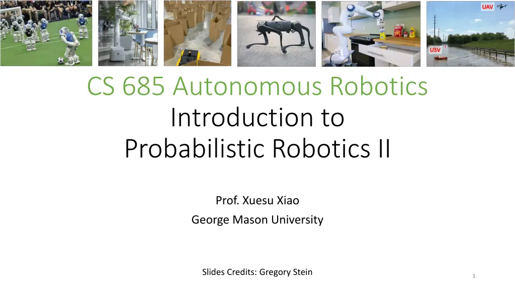 cs 685 autonomous robotics introduction