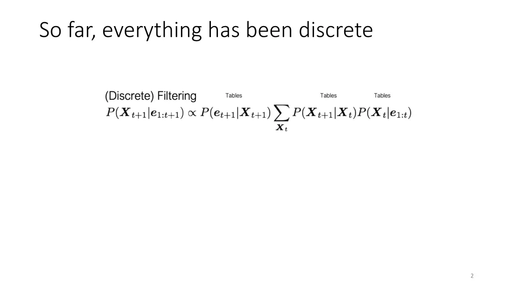 so far everything has been discrete