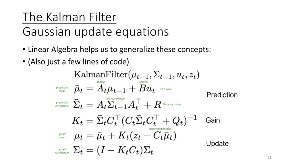 the kalman filter gaussian update equations 1