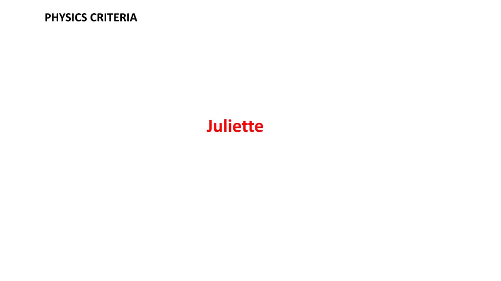 physics criteria