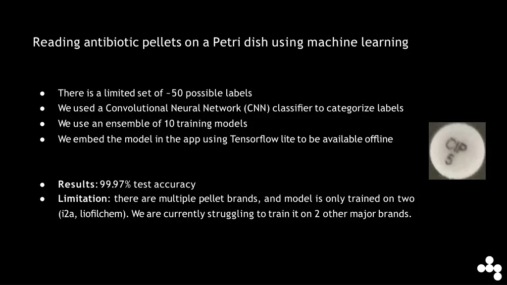 reading antibiotic pellets on a petri dish using