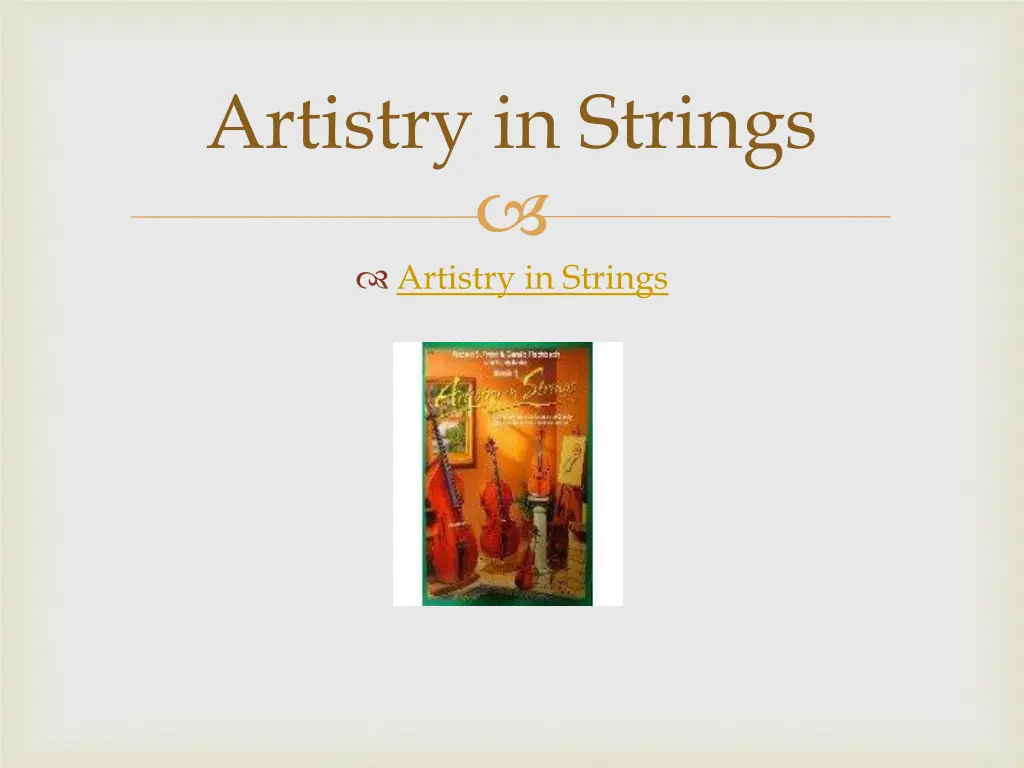 artistry in strings