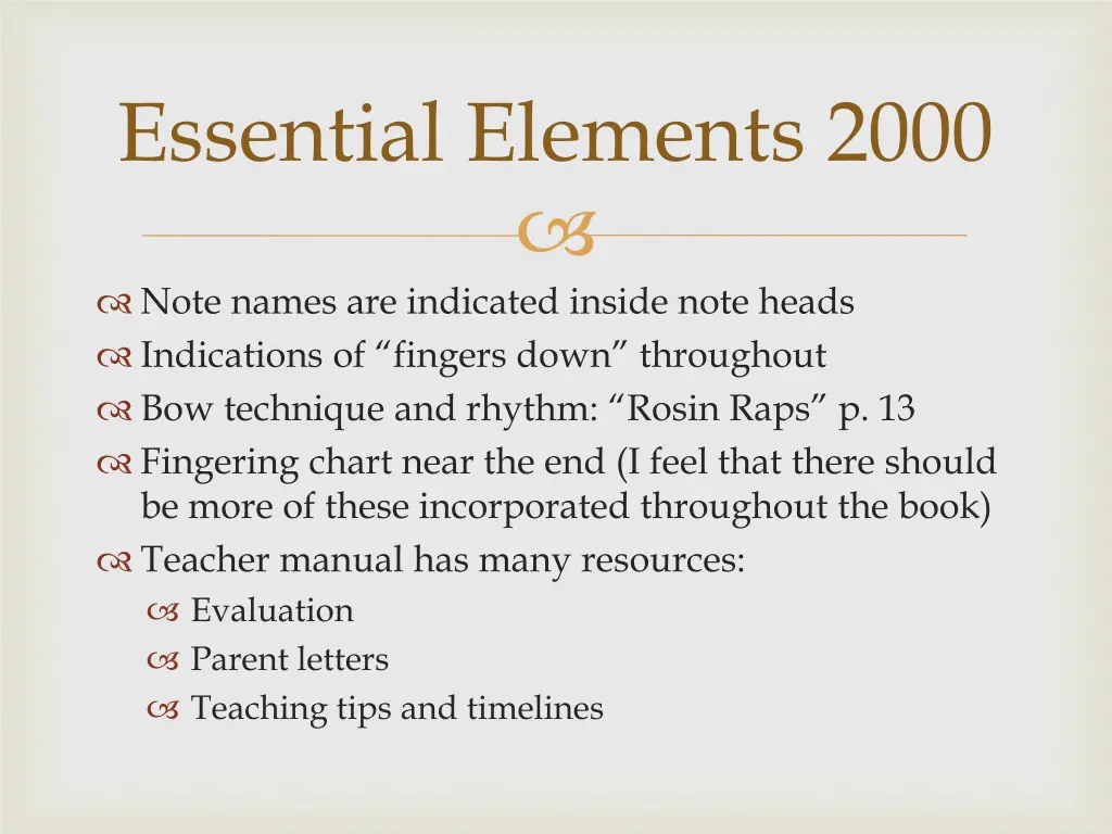 essential elements 2000 1