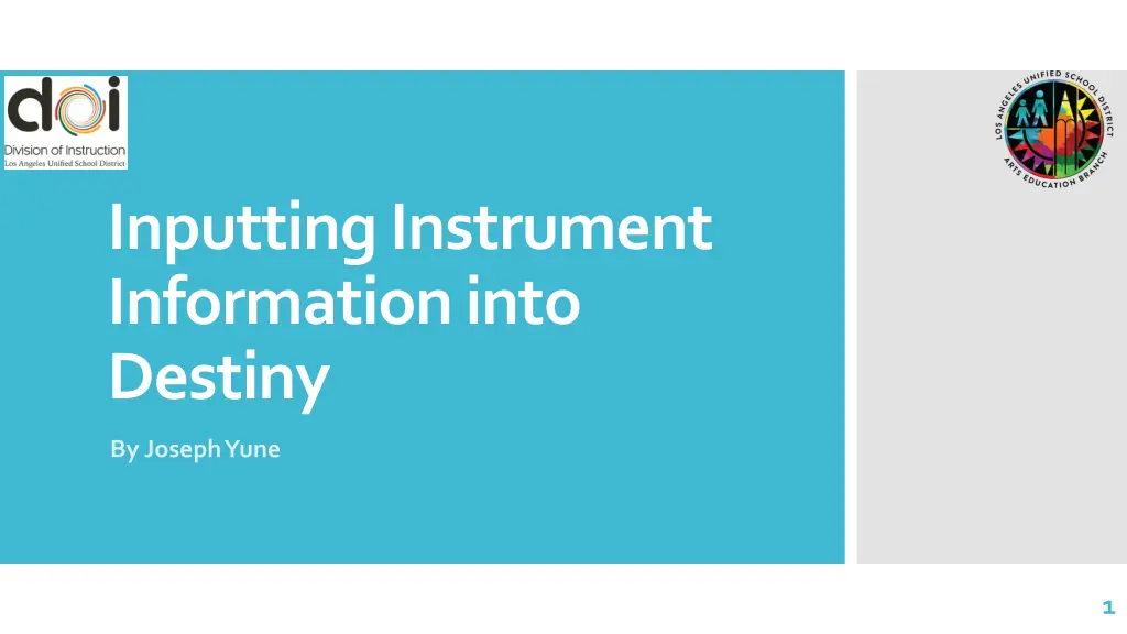 inputting instrument information into destiny