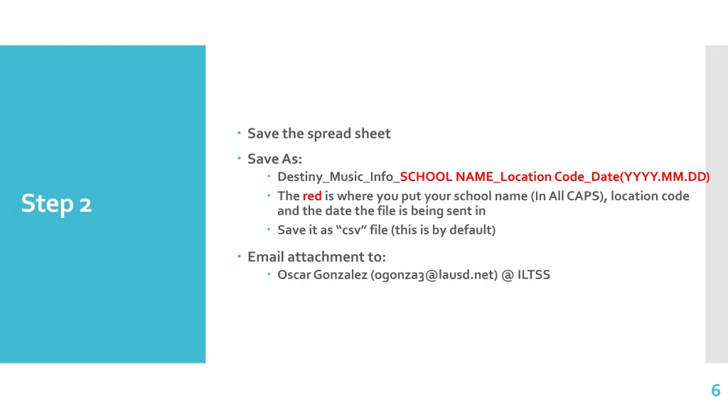 save the spread sheet
