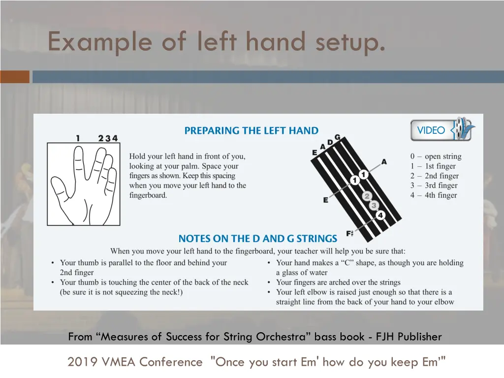 example of left hand setup