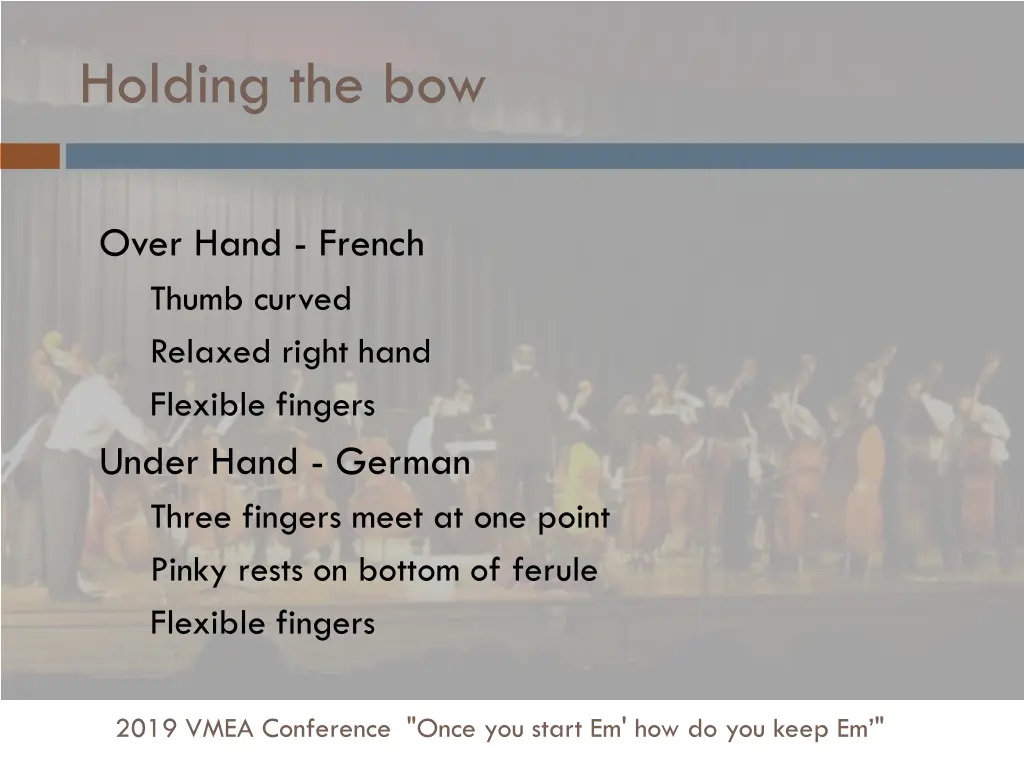 holding the bow