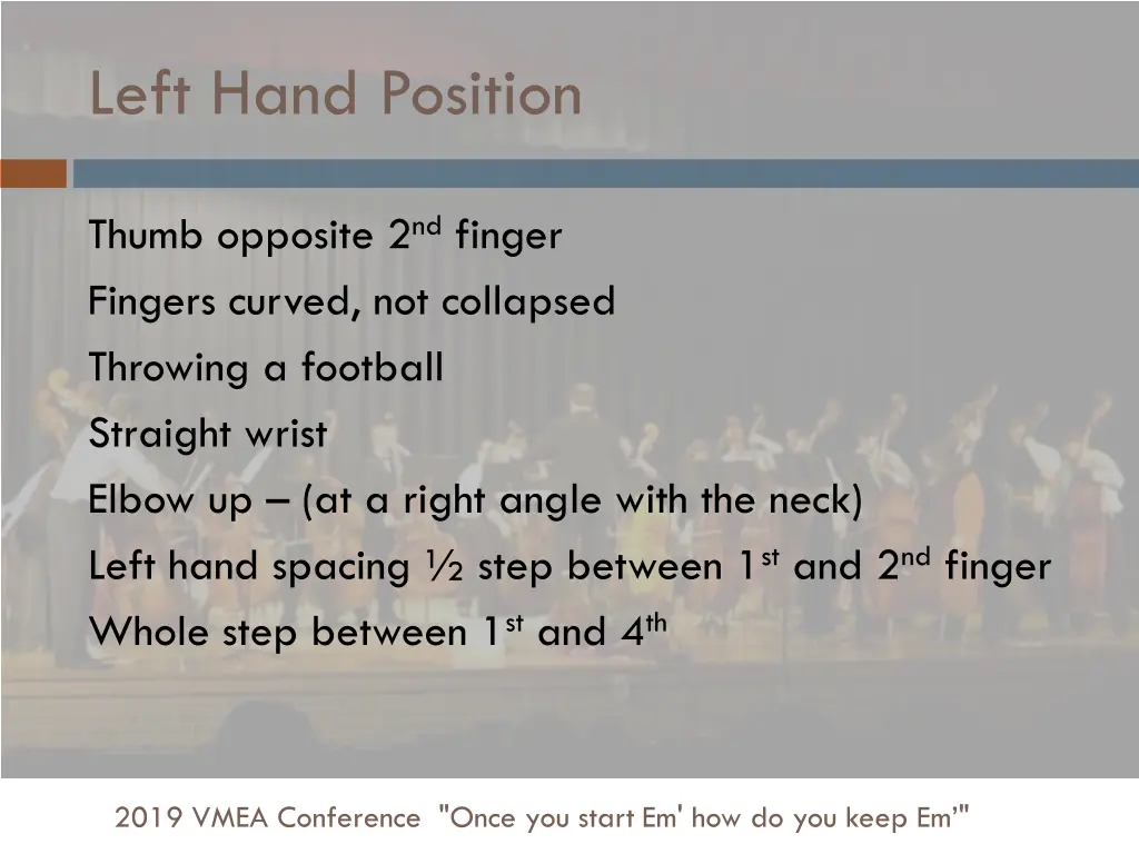 left hand position