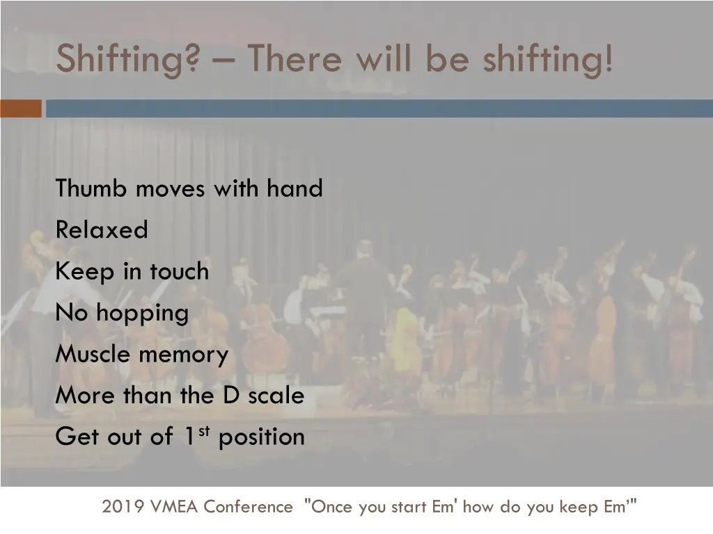 shifting there will be shifting