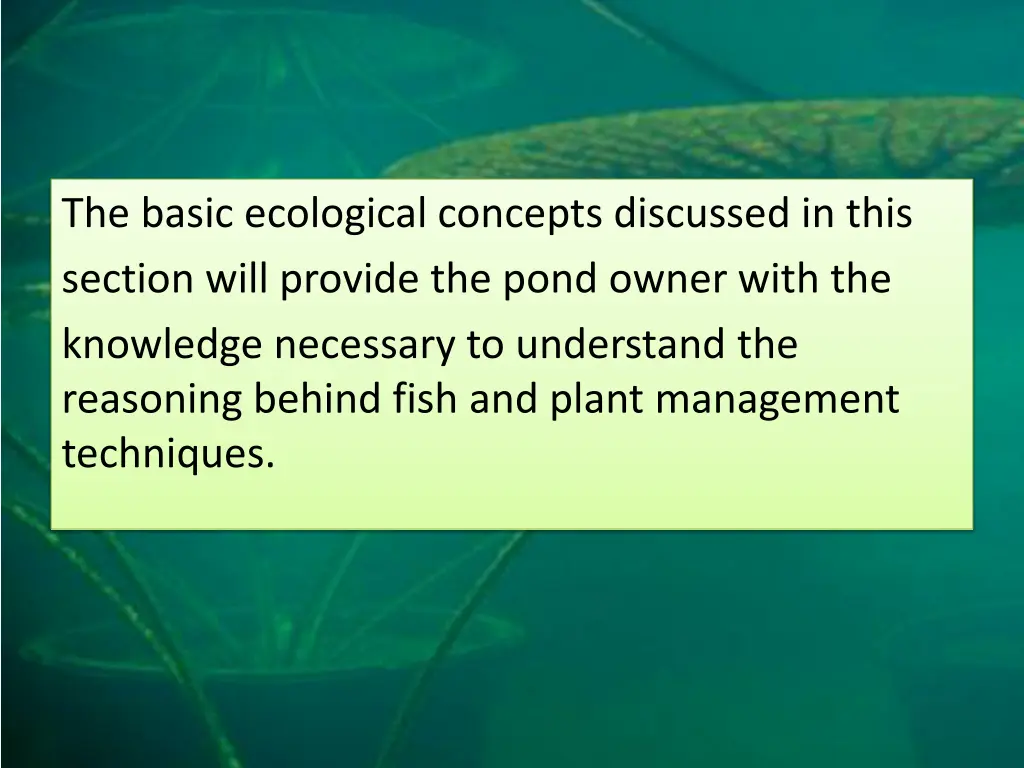 the basic ecological concepts discussed in this