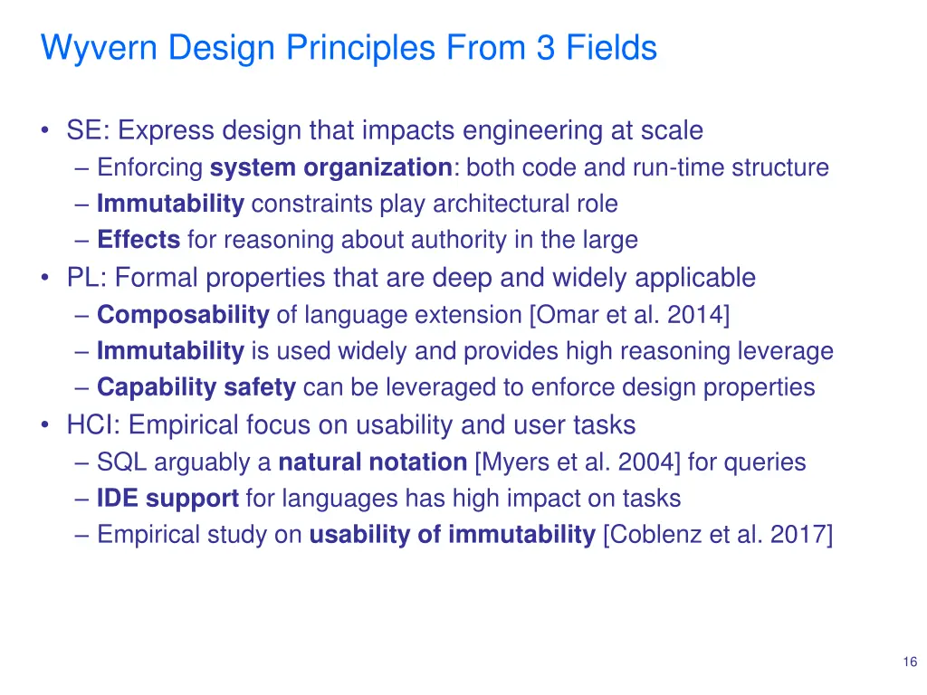 wyvern design principles from 3 fields