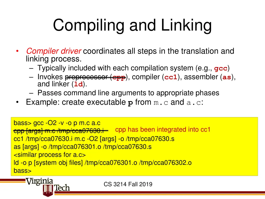 compiling and linking
