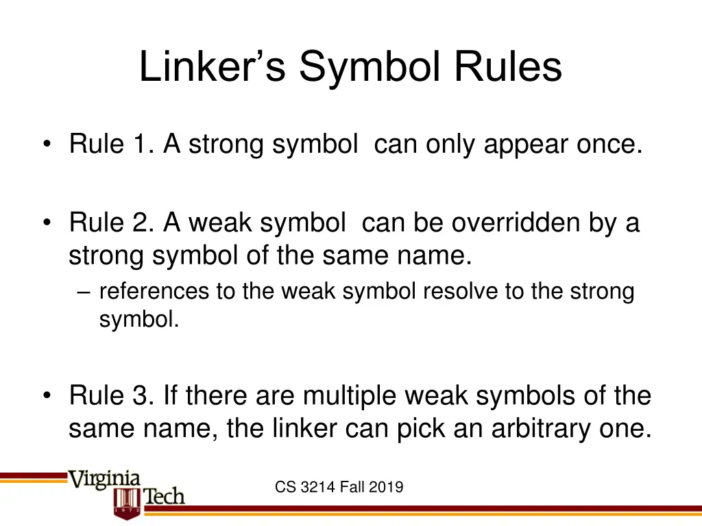 linker s symbol rules