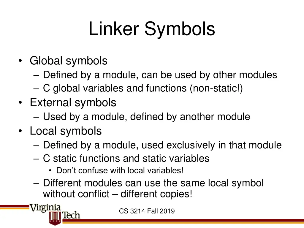linker symbols 1