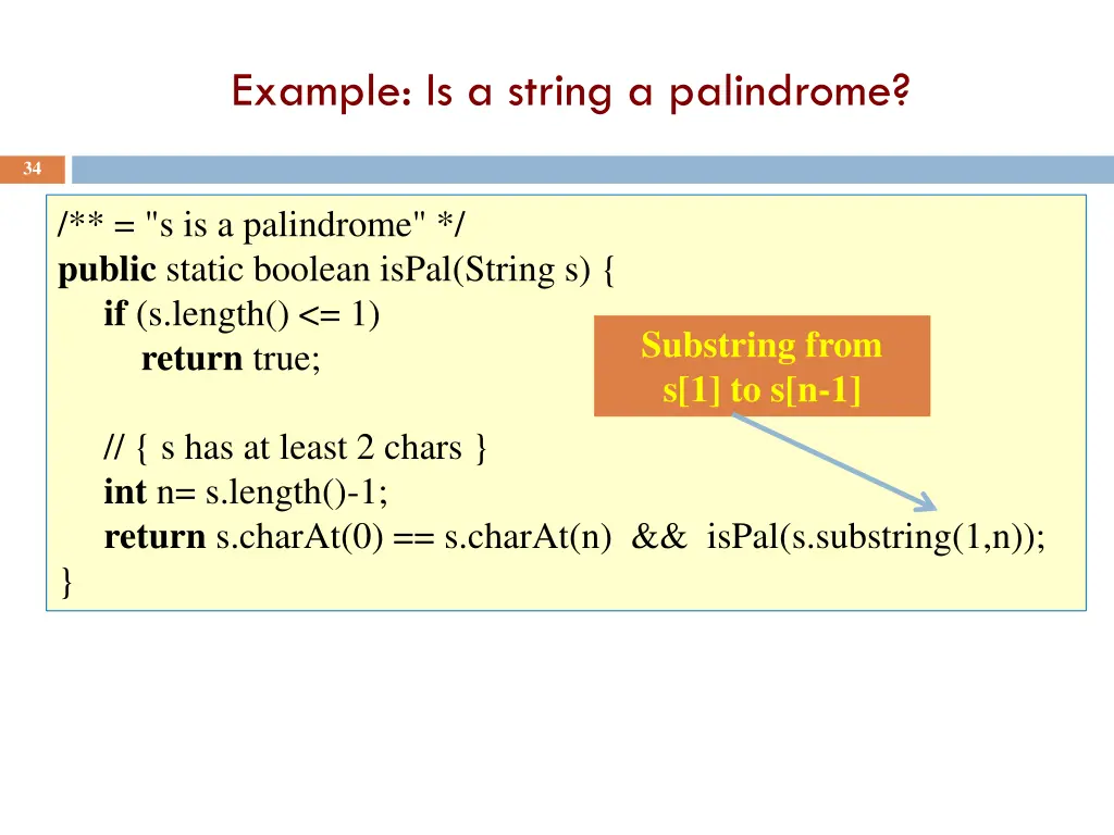 example is a string a palindrome