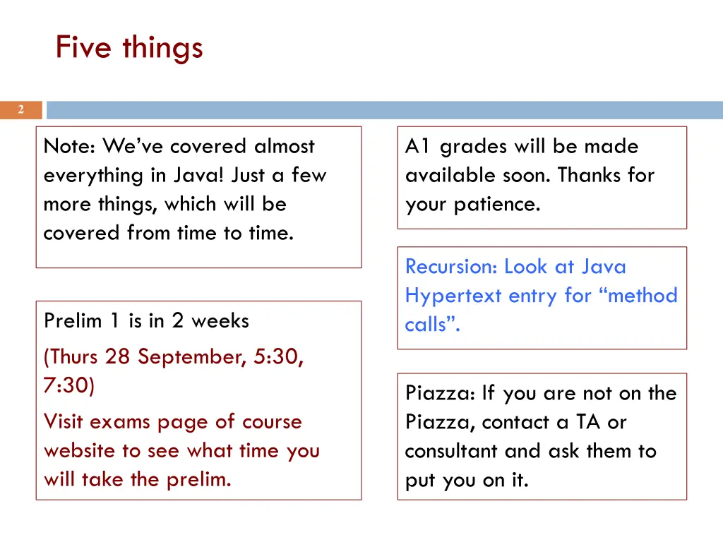 five things