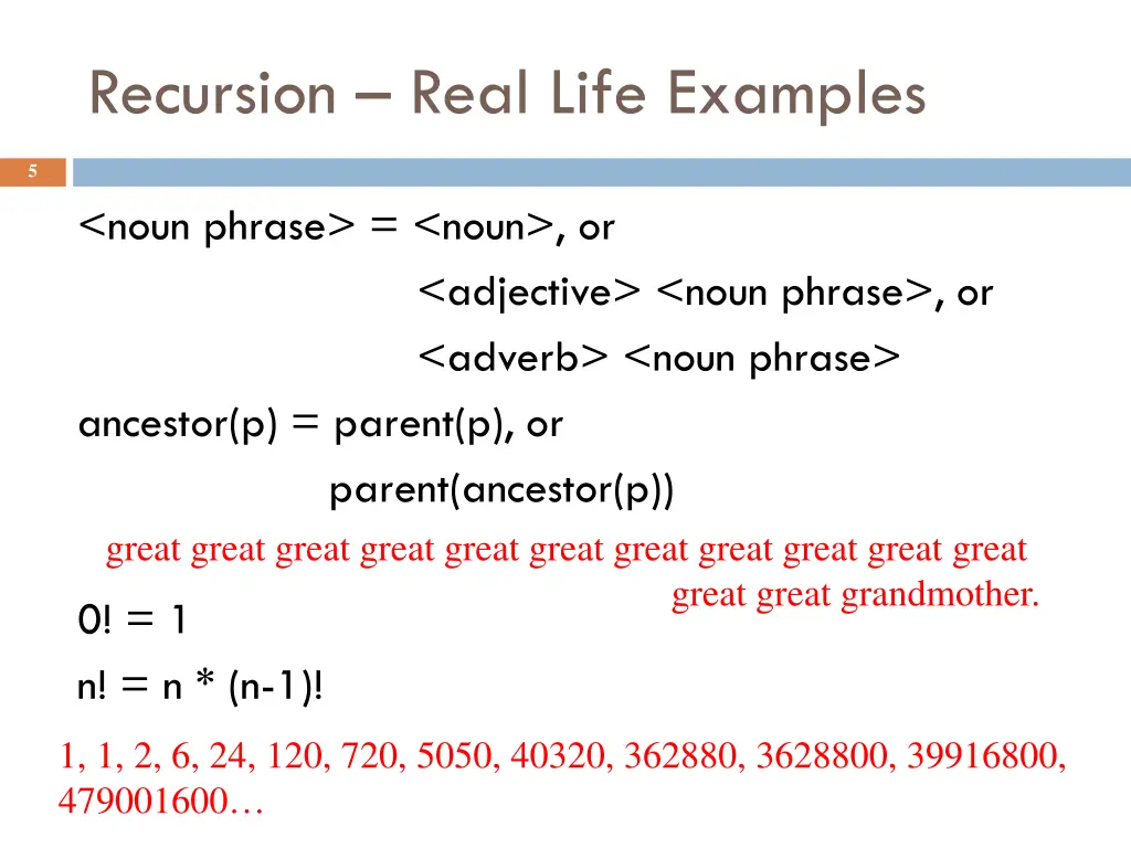 recursion real life examples 1