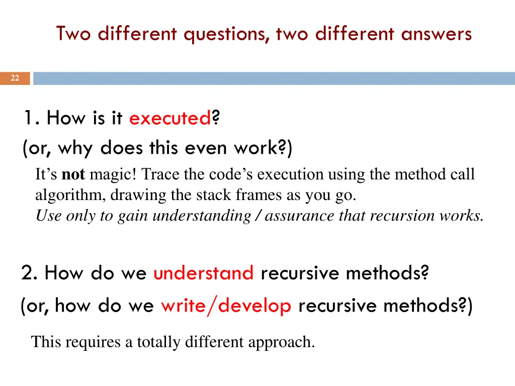 two different questions two different answers 1