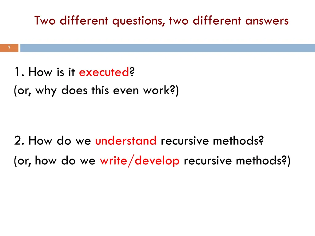 two different questions two different answers