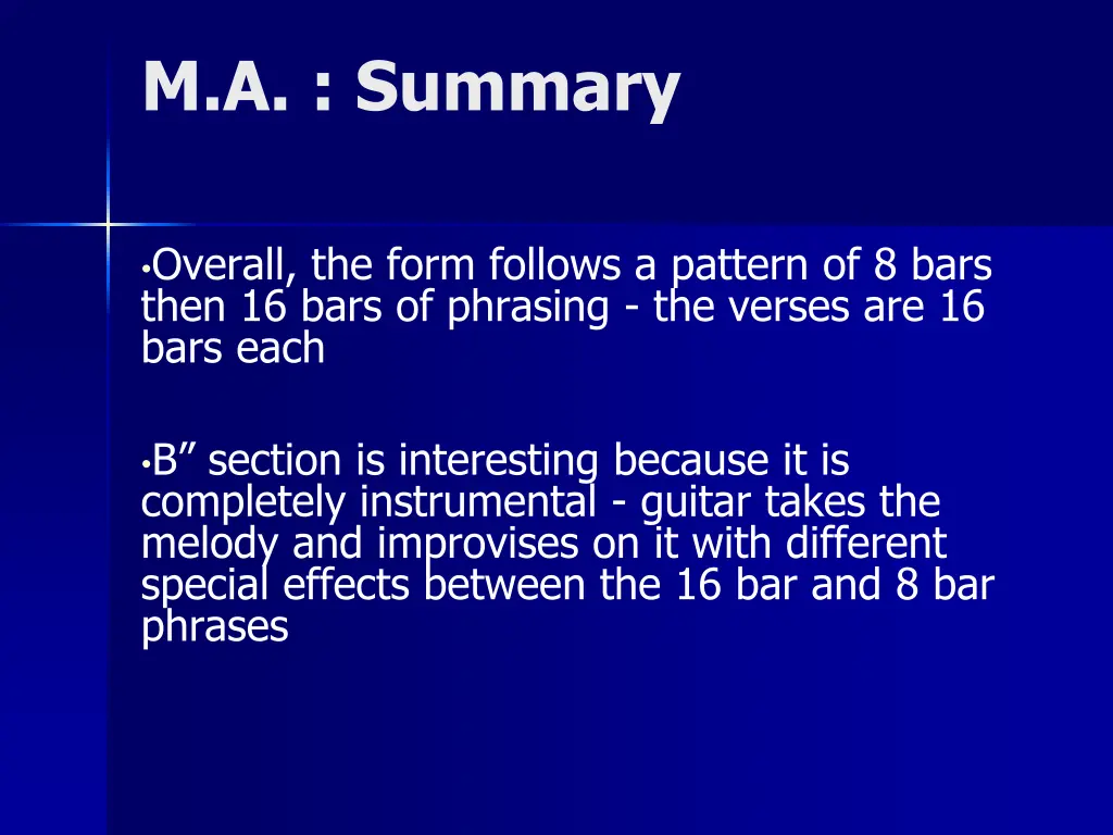m a summary