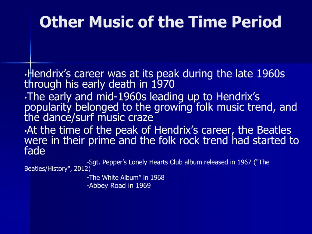 other music of the time period
