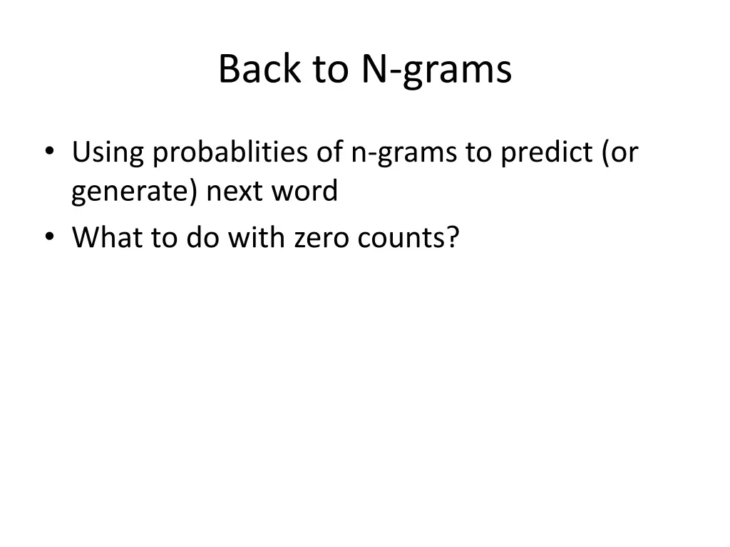 back to n grams