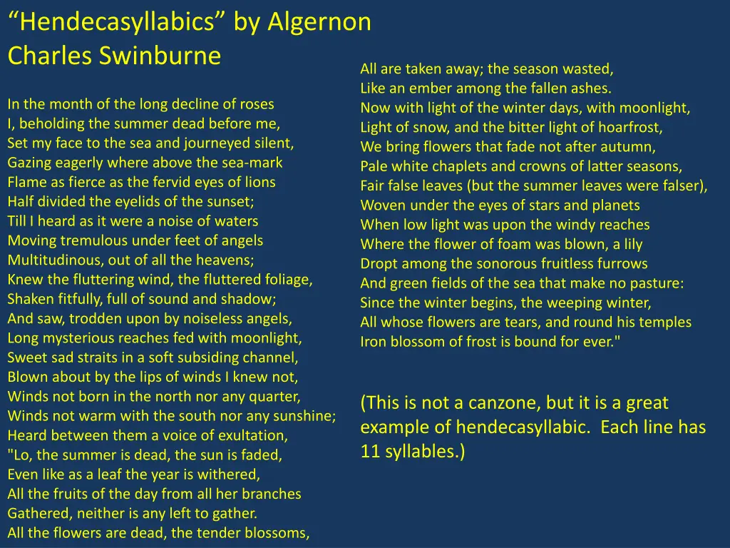hendecasyllabics by algernon charles swinburne
