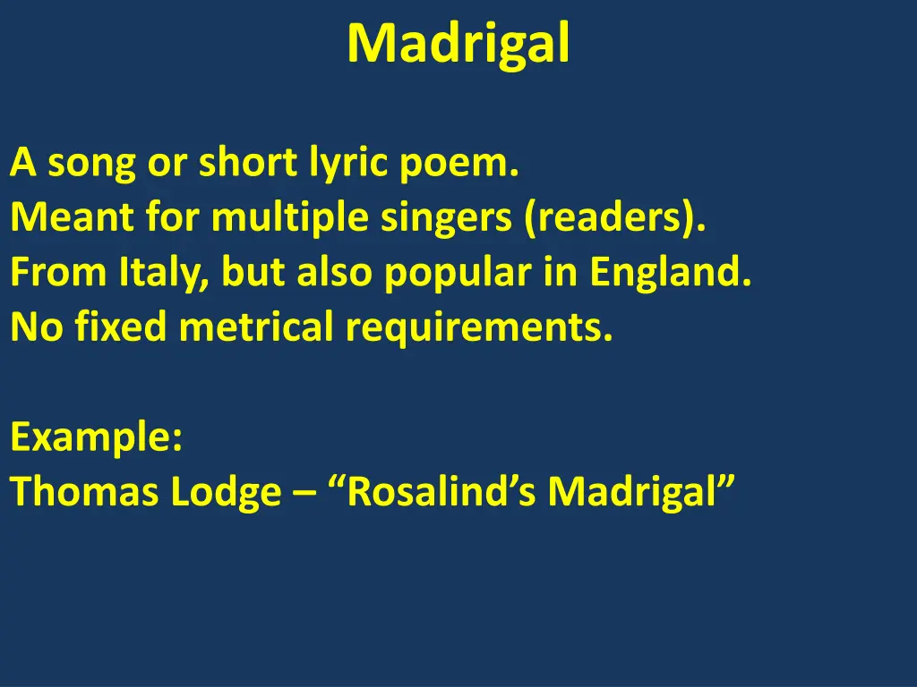 madrigal