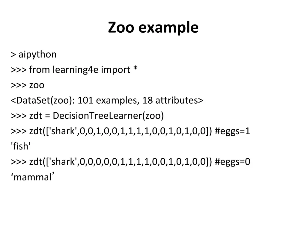 zoo example