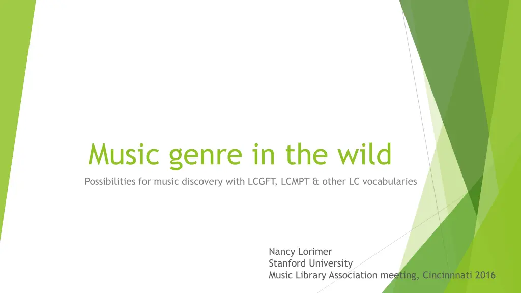 music genre in the wild possibilities for music