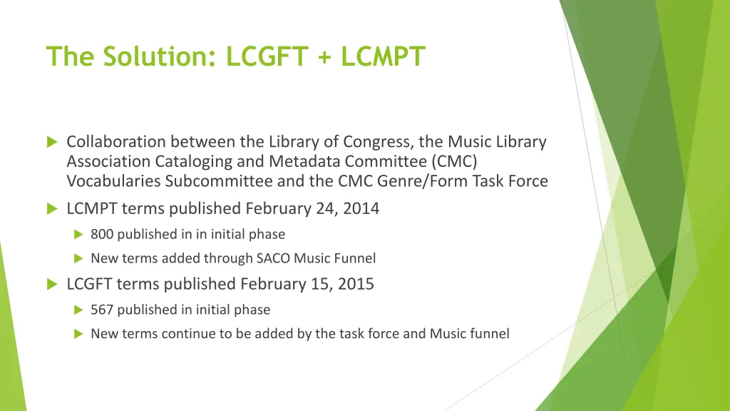 the solution lcgft lcmpt