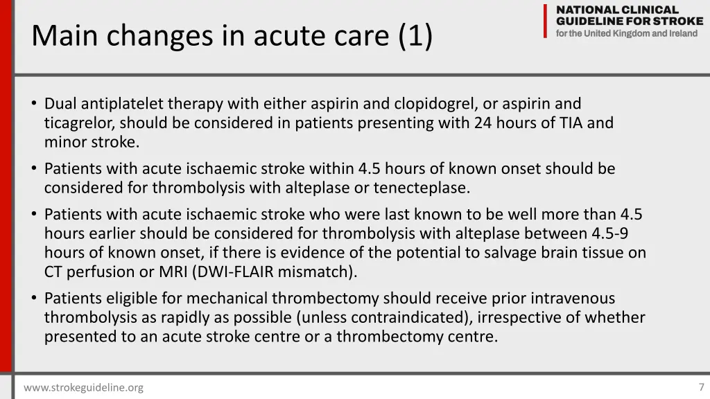 main changes in acute care 1