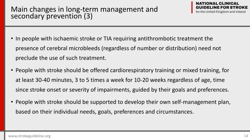 main changes in long term management 2