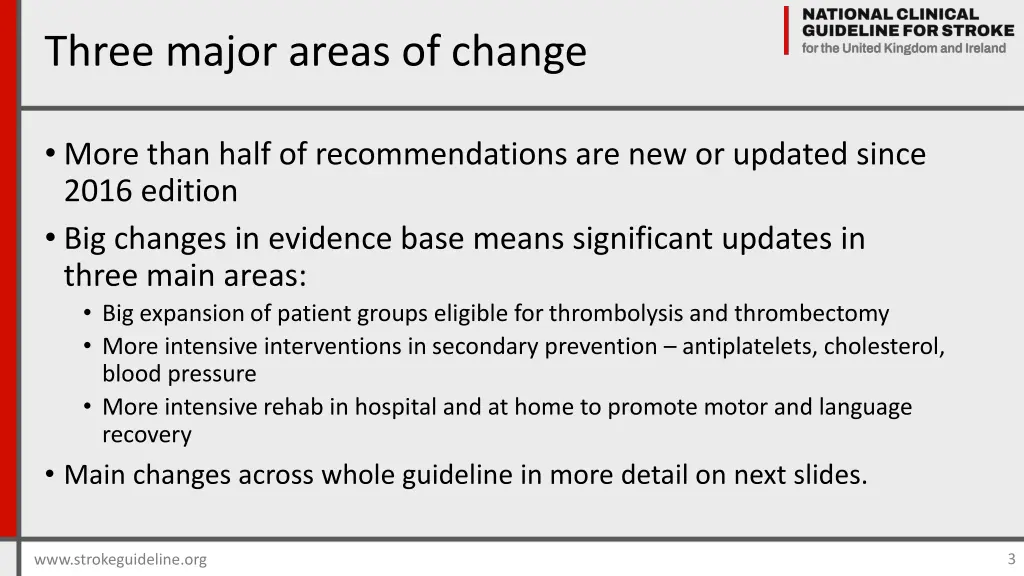 three major areas of change