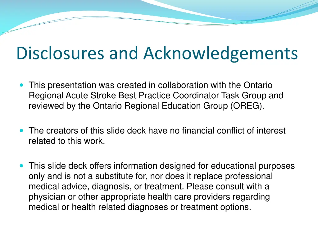 disclosures and acknowledgements