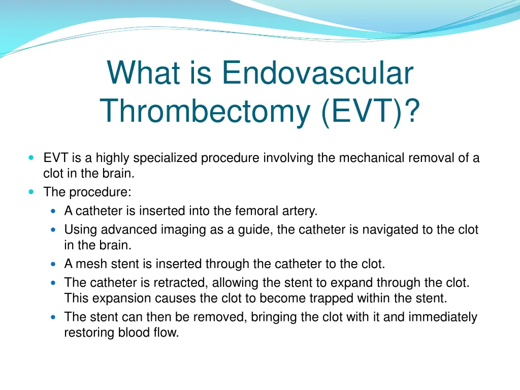 what is endovascular thrombectomy evt