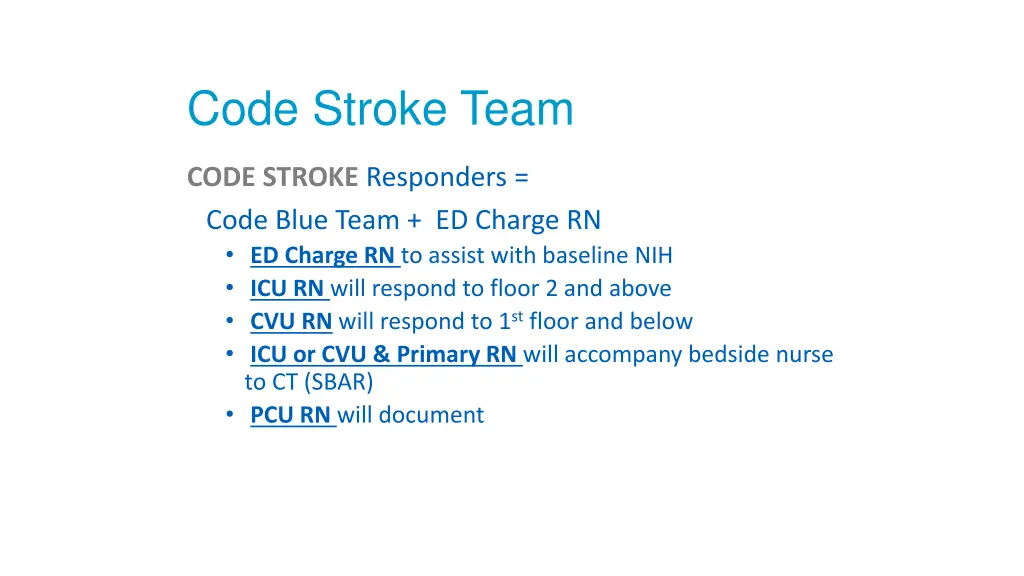 code stroke team