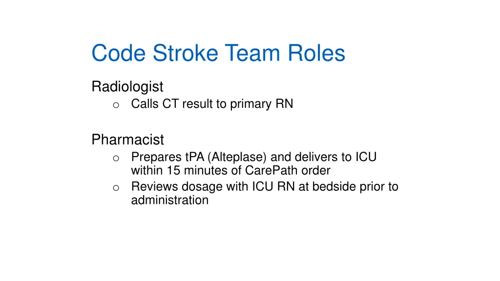 code stroke team roles 3