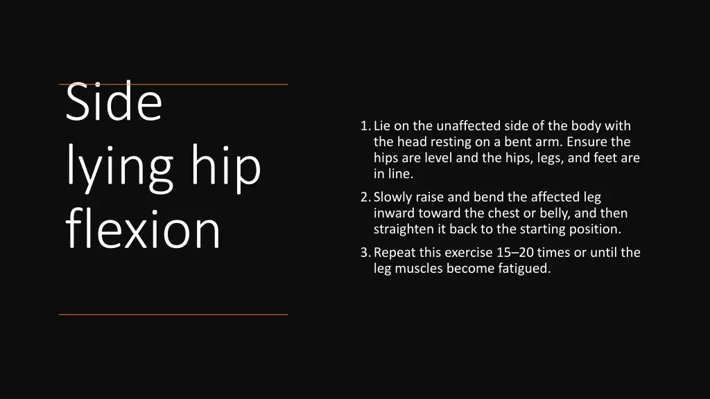 side lying hip flexion