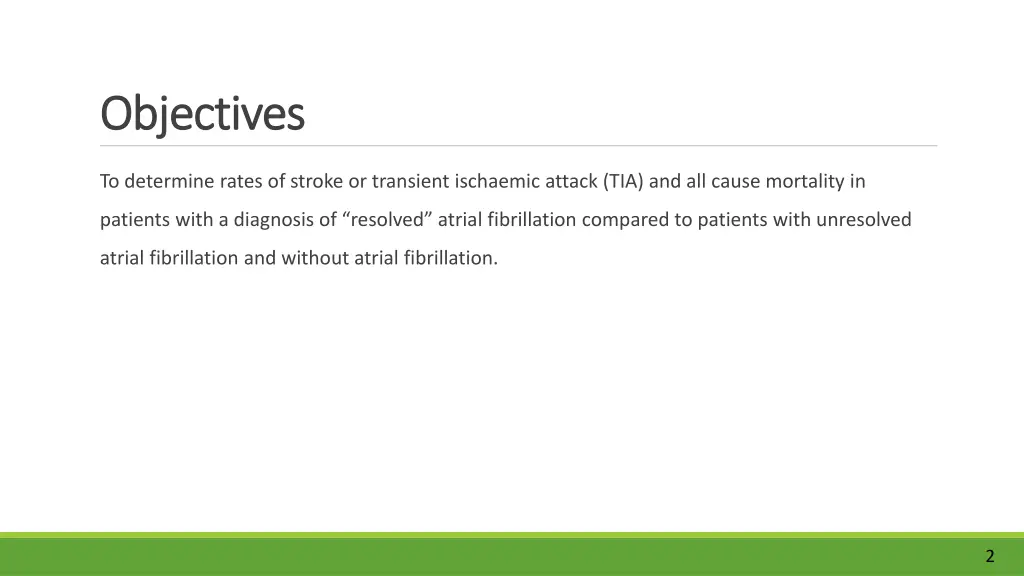 objectives objectives