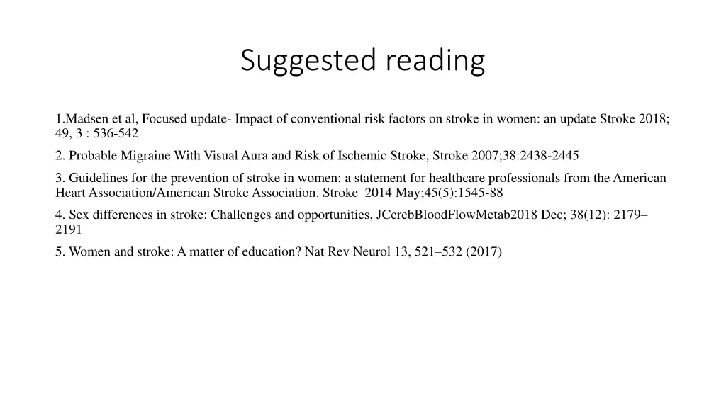 suggested reading