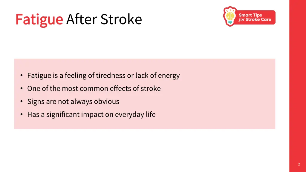 fatigue fatigue after stroke