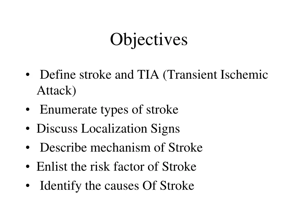 objectives