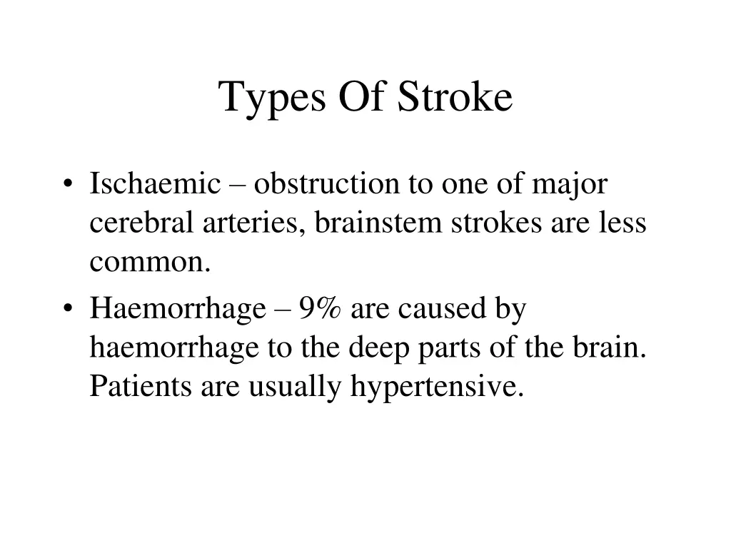 types of stroke