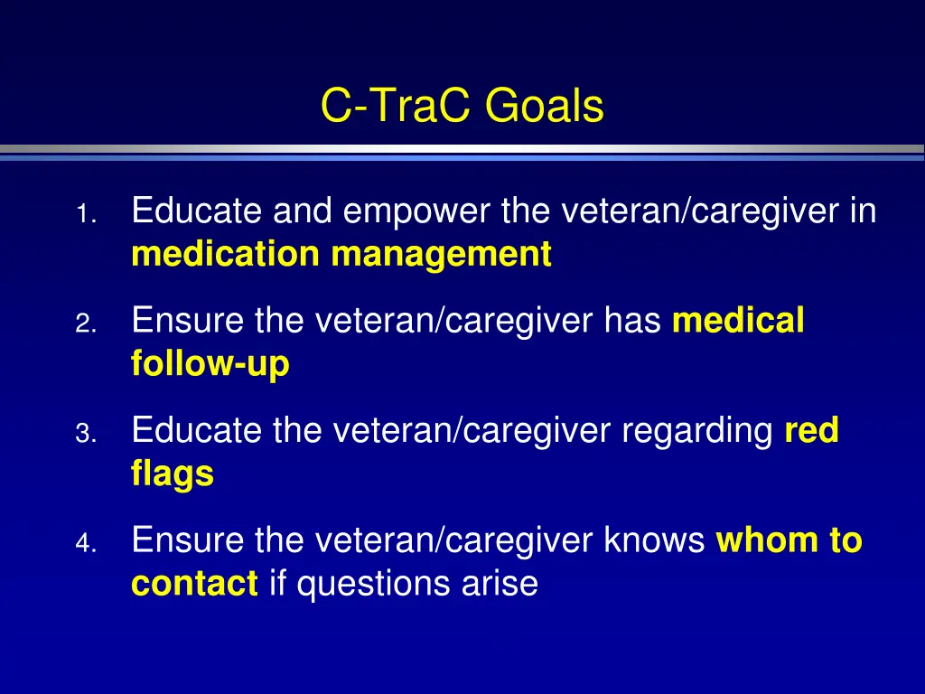 c trac goals